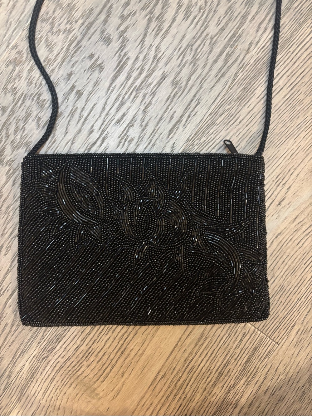 Vintage Valerie Stevens Black Beaded Evening Shoulder Bag Y2K Cocktail